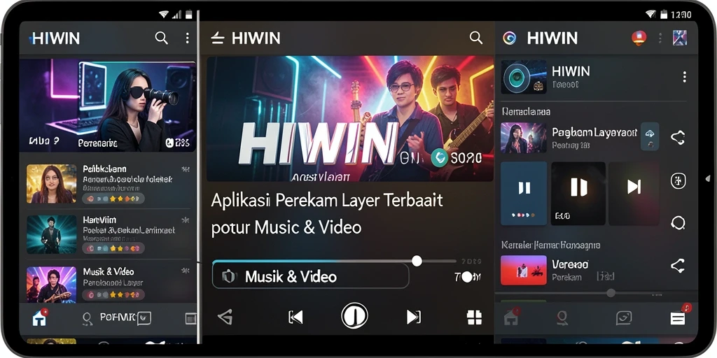 Tampilan antarmuka HIWIN yang sederhana dan fungsional saat merekam layar.