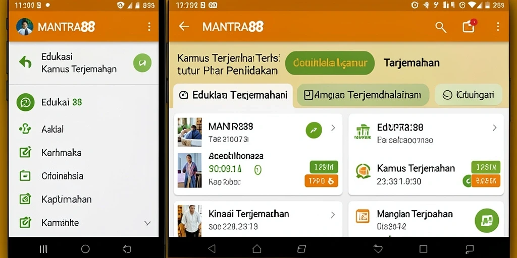 Tampilan antarmuka aplikasi MANTRA88 yang mudah digunakan.