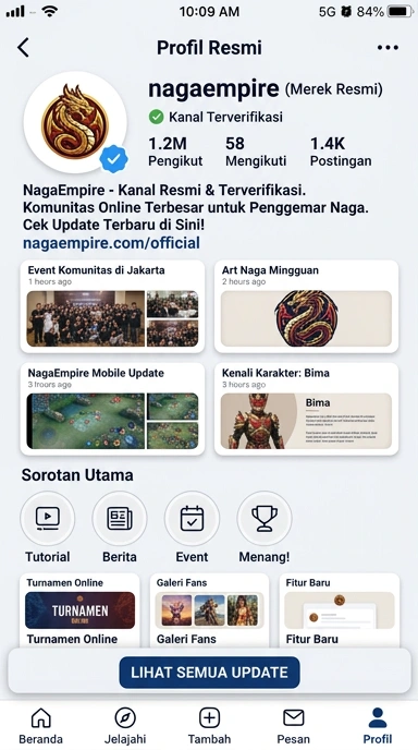 Tampilan kanal resmi nagaempire